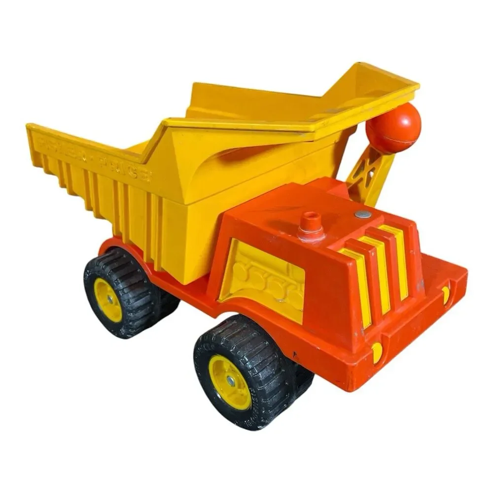Vintage 1970’s Fisher Price Husky Helper Toy Dump Truck Bed Tilts 302